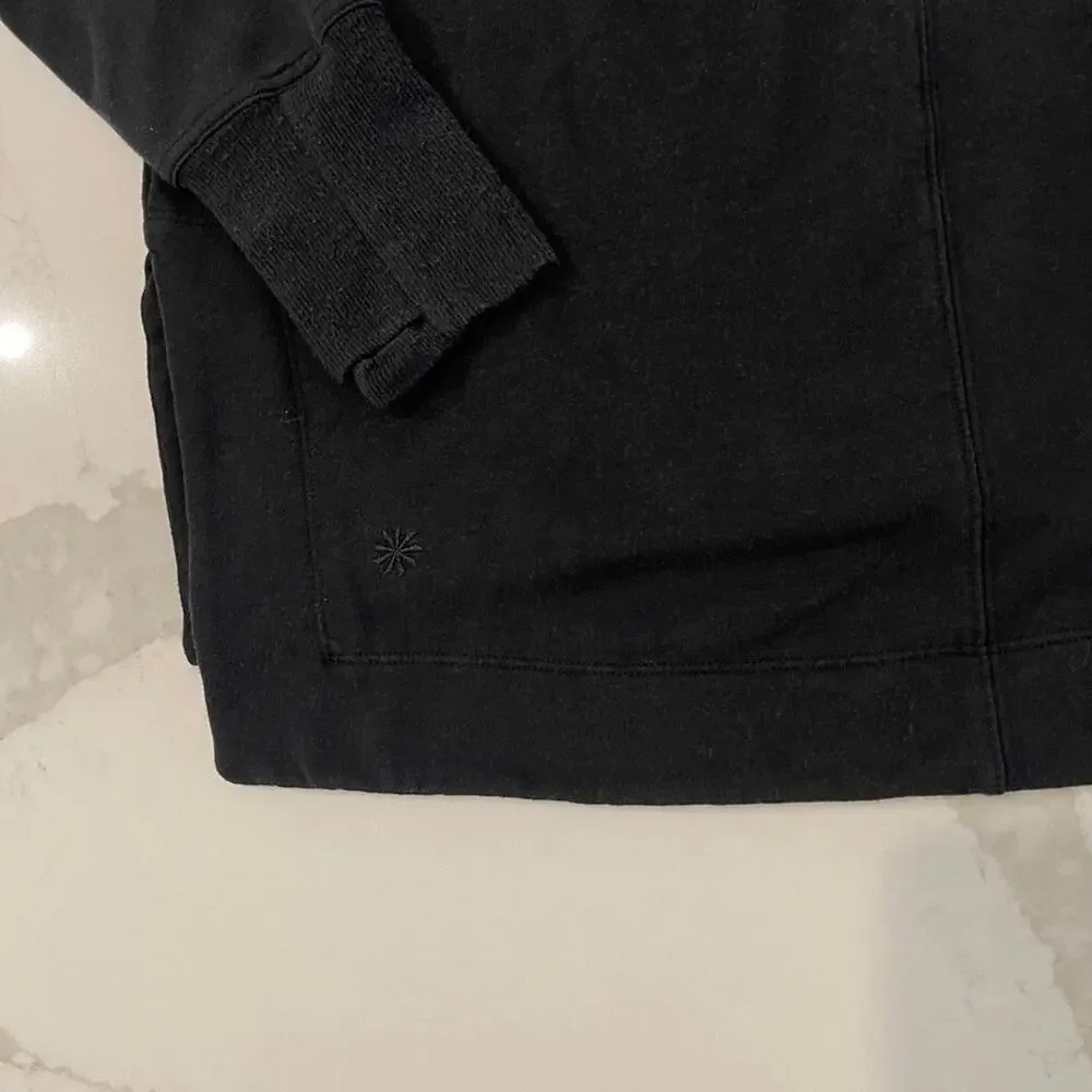 Athleta Coaster Luxe Recover Crewneck Sweatshirt Women's Small Petite Black Cozy - Picture 8 of 9